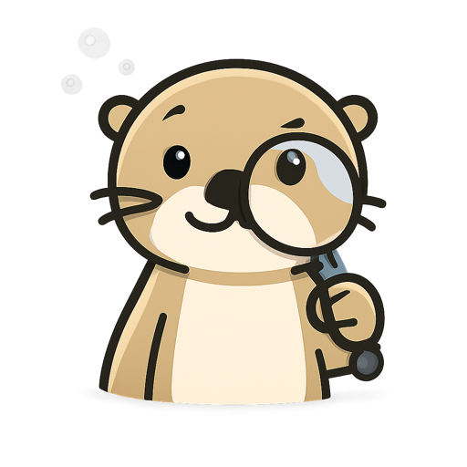Otter holding a magnifying glass