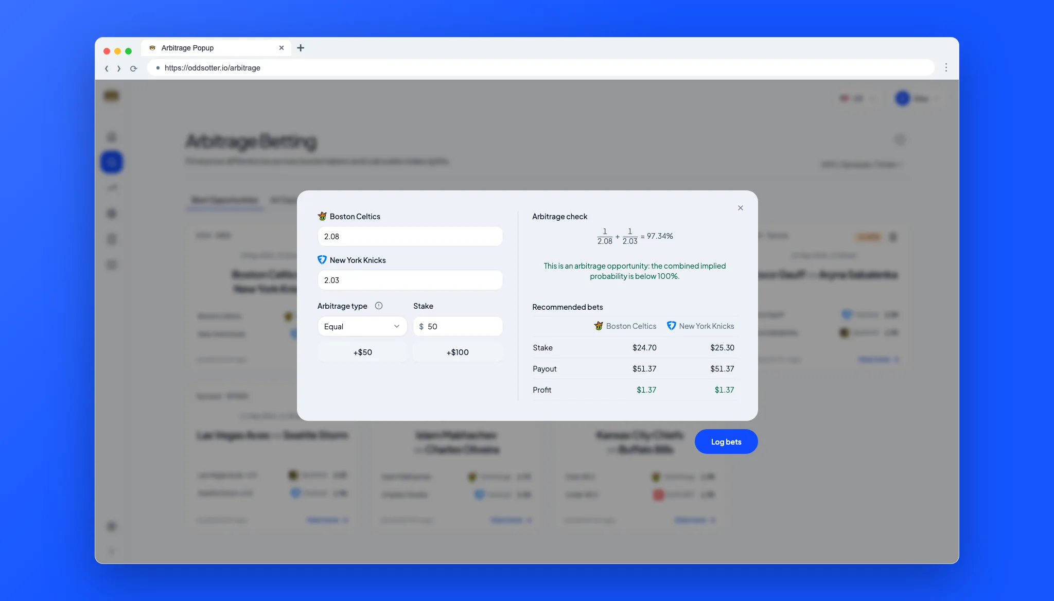 Arbitrage workflow screenshot