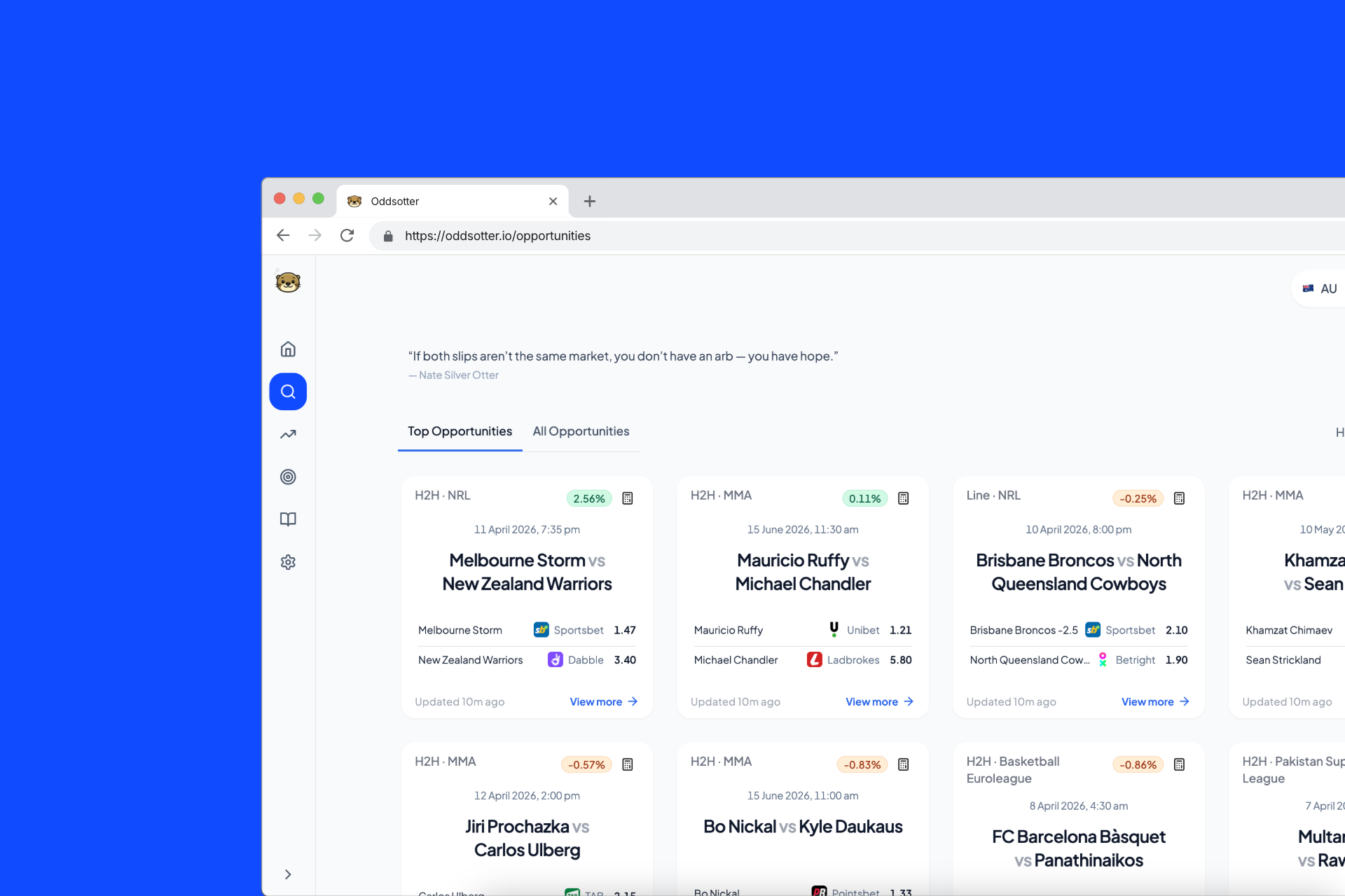 Arbitrage betting screenshot